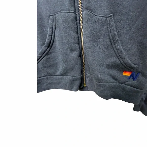 Aviator Nation Charcoal Zip-Up with Rainbow Stripes - Picture 6 of 9
